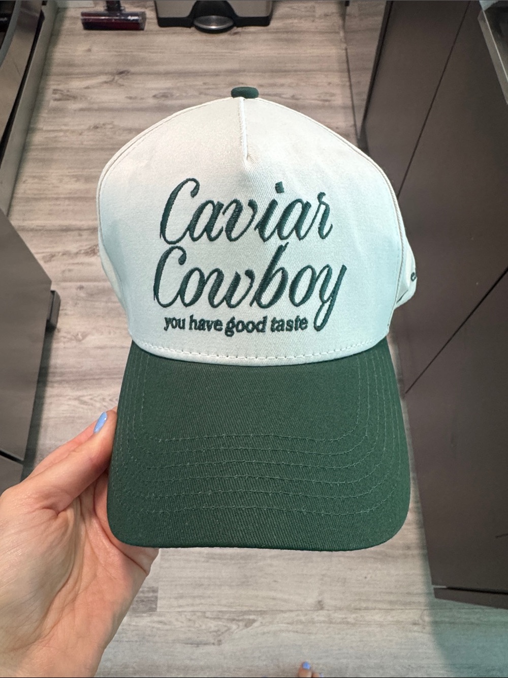 Caviar Cowboy Two-Tone Green and White Baseball Cap Brand New